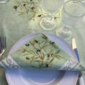 Provence coated cotton round tablecloth "Clos des Oliviers" Off white