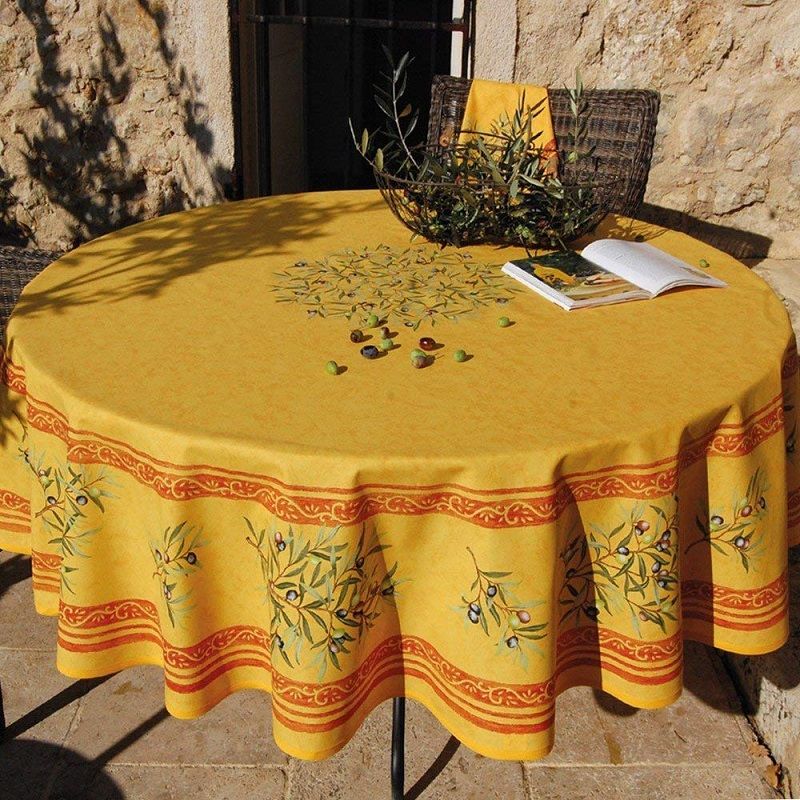 Round Tablecloth In Cotton Clos Des, Red Round Tablecloth