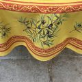 Provence round coatted cotton tablecloth "Clos des Oliviers"  yellow and red