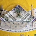 Cotton napkin "Lauris" Lavenders and OLives yellow