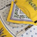 Cotton napkin "Lauris" Lavenders and OLives yellow