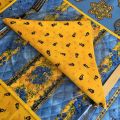 Cotton napkins "Tradition" yellow and blue by Marat d'Avignon