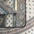 Quilted cotton placemat "Bastide" Grey and turquoise "Marat d'Avignon"