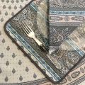 Quilted cotton placemat "Bastide" Grey and turquoise "Marat d'Avignon"