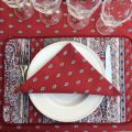 Provence rectangular coated cotton tablelcloth "Bastide" red by "Marat d'Avignon"