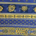 Nappe provençale rectangulaire en coton "Bastide" bleue et jaune "Marat d'Avignon"