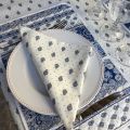 Set de table en coton matelassé "Bastide" Blanc et bleu "Marat d'Avignon"