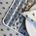 Set de table en coton matelassé "Bastide" Blanc et bleu "Marat d'Avignon"