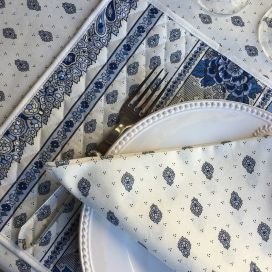 Cotton table napkins "Bastide" white Marat d'Avignon