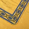 Jacquard table runner ou square table mats, Delft golden yellow bordure "Avignon" yellow and blue