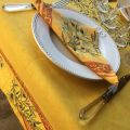 Cotton napkins "Clos des oliviers" yellow and red