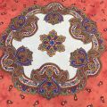 round tablecloth in cotton "Tradition" orange 
