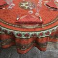 Round coatted tablelcoth "Tradition" Orange color by "Marat d'Avignon"