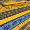 Provence square or rectangular coated cotton tablecloth "Tradition" yellow by "Marat d'Avignon"