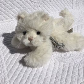 Peluches Bukowski - Chat "Crazy Cat" blanc