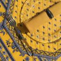 Octogonal quilted placemats "Avignon" yellow and blue, by Marat d'Avignon