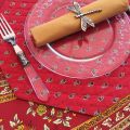 Octogonal quilted placemats "Avignon" red and yellow, by Marat d'Avignon