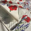 Quilted cotton placemat "Poppies and Lavender"