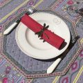 Octogonal quilted placemats "Avignon" grey and pink, by Marat d'Avignon