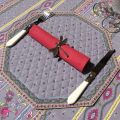Octogonal quilted placemats "Avignon" grey and pink, by Marat d'Avignon