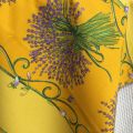 Nappe provençale rectangulaire en coton "Bouquet de Lavande" fond jaune Tissus Toselli