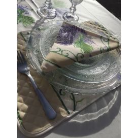 Cotton napkins "Bouquet de Lavande" Off-white