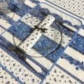 Quilted cotton placemat "Tradition" white and blue "Marat d'Avignon"