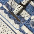 Quilted cotton placemat "Tradition" white and blue "Marat d'Avignon"