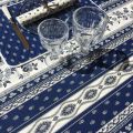 Provence rectangular tablecloth in cotton "Avignon" blue and white "Marat d'Avignon"