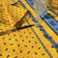 Provence square or rectangular coated cotton tablecloth "Tradition" yellow by "Marat d'Avignon"