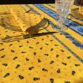 Provence square or rectangular coated cotton tablecloth "Tradition" yellow by "Marat d'Avignon"