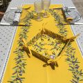 Provence rectangular tablecloth in coated cotton "Lauris " yellow