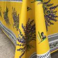 Provence rectangular tablecloth in coated cotton "Lauris " yellow