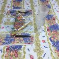 Provence rectangular coated cotton tablecloth " Roses et Lavandes"