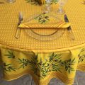Round tablecloth in cotton "Nyons" yellow, by TISSUS TOSELLI