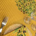 Nappe provençale ronde en coton enduit "Nyons" jaune, TISSUS TOSELLI