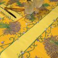 Nappe rectangulaire en coton enduit "Bouquet de Lavandes" jaune