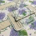 Provence coated cotton tablecloth "Bouquet de Lavande" off white, TISSUS TOSELLI , NICE