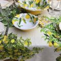 Tessitura Toscana Tellerie, square linen tablecloth "Limonaia"