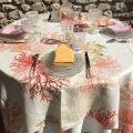 Round linen tablecloth "Aquarius" Tessitura Toscana Telerie