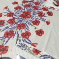 Rectangular cotton tablecloth "Coquelicots et Lavande"