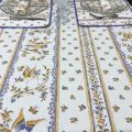 Rectangular coated cotton tablecloth "Moustiers" blue