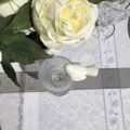 Nappe ronde Jacquard, anti-tâches "Maussanne" écru, gris
