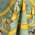 Rectangular place cotton tablecloth "Citrons" green an yellow