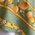 Rectangular coated cotton tablecloth "Lemons" yellow and green