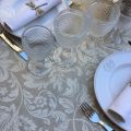 Nappe rectangulaire en coton enduit "Versailles" naturel et beige