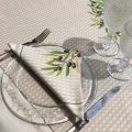 Square centred cotton tablecloth "Nyons" ecru