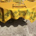 Rectangular coated cotton tablecloth "Nyons" olives jaune