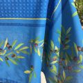 Rectangular centred cotton tablecloth "Nyons" blue