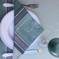 Jacquard table napkins "Olivia" green  by Tissus Toselli